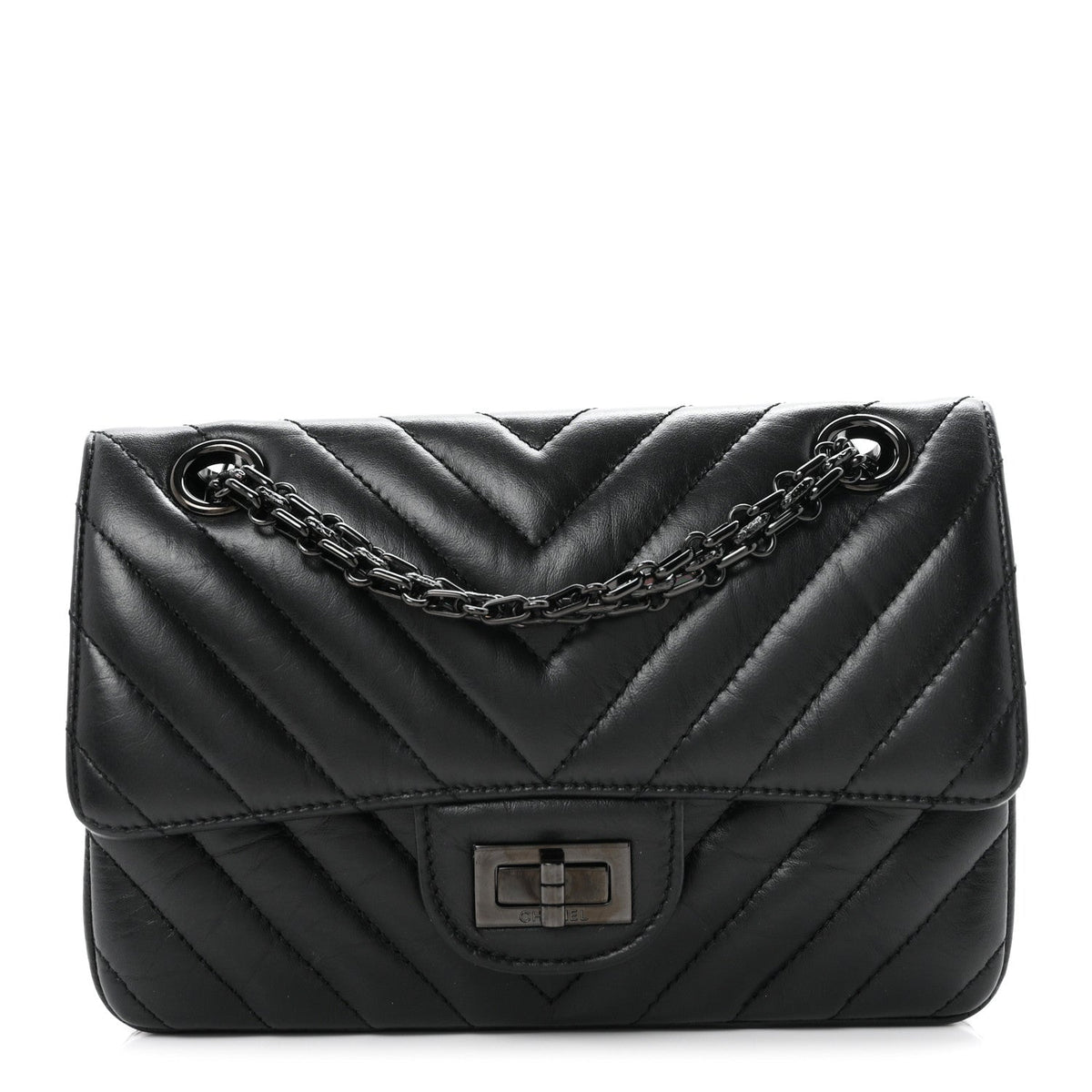 Mini Quilted Calfskin Flap Shoulder Bag - Black
