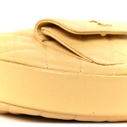 Quilted Caviar Hobo Bag - Yellow