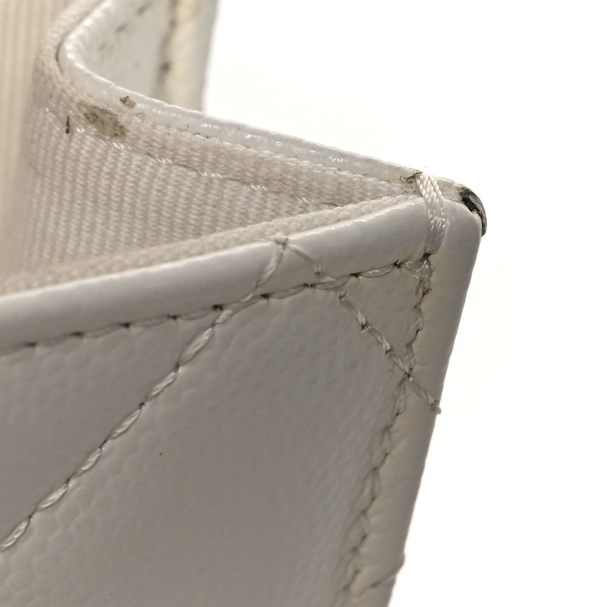 Quilted Caviar Clutch Bag - White