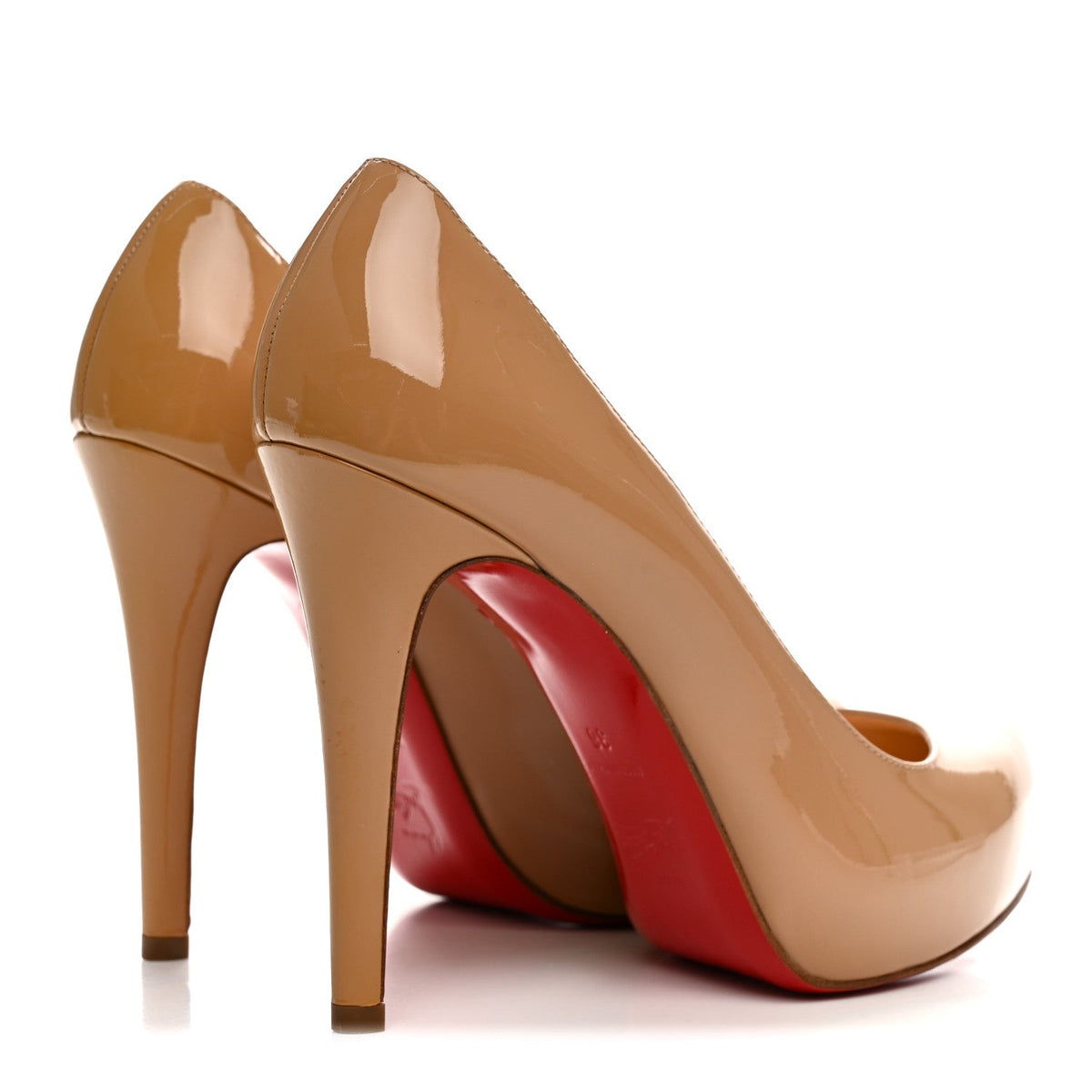 Christian Louboutin Patent Women's Rolando 120 Pumps 36 Nude