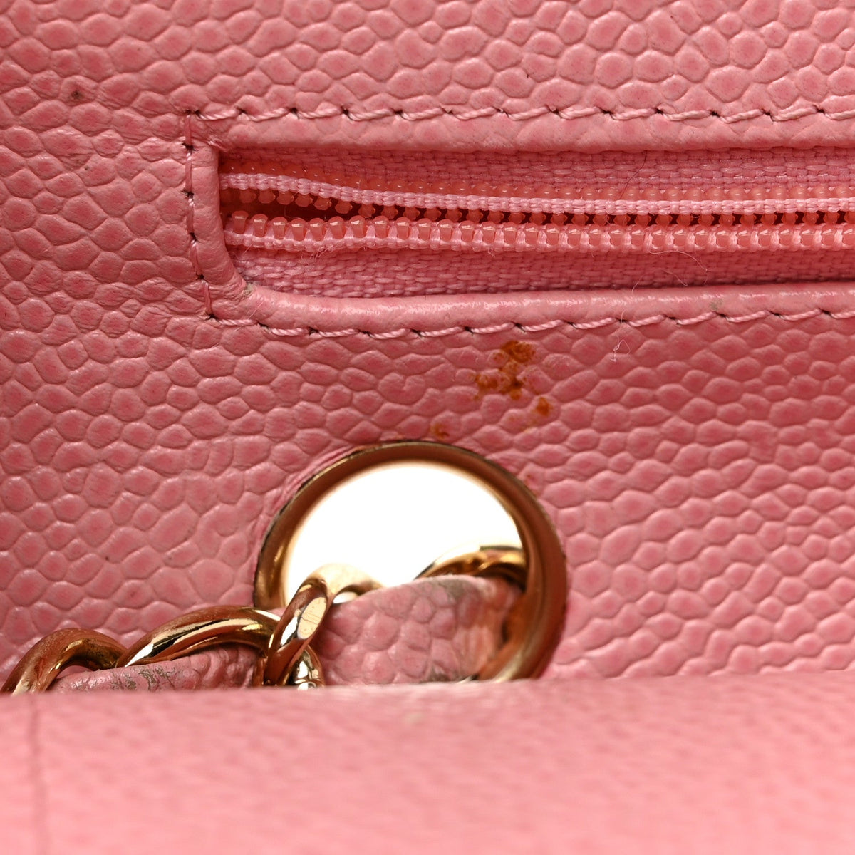 Medium Quilted Caviar Flap Shoulder Bag - Pink