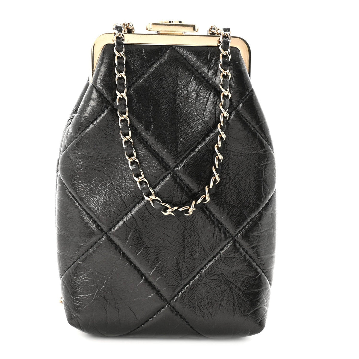Quilted Lambskin Clutch Bag - Black