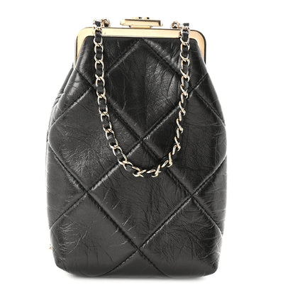 Quilted Lambskin Clutch Bag - Black