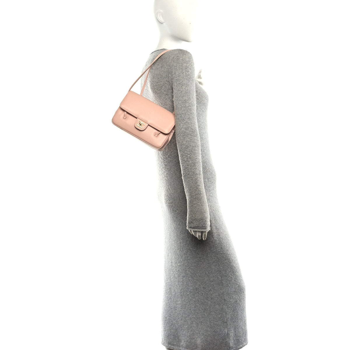 Small Caviar Flap Shoulder Bag - Pink