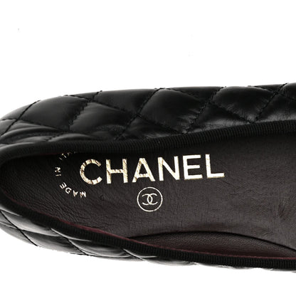 Chanel Aged Calfskin Quilted CC Cap Toe Women's Flats