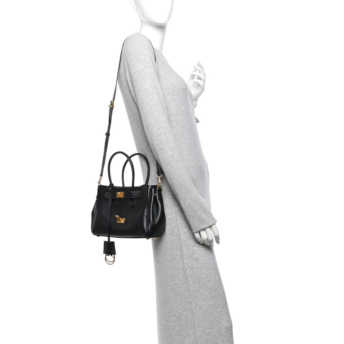 Mini Calfskin Handbag - Black