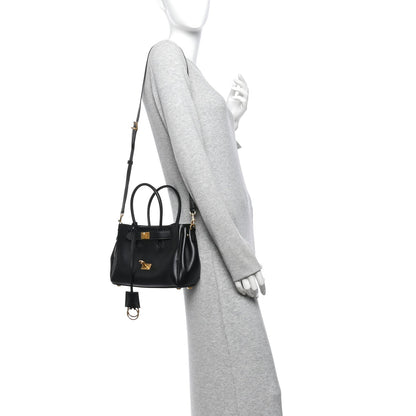 Mini Calfskin Handbag - Black