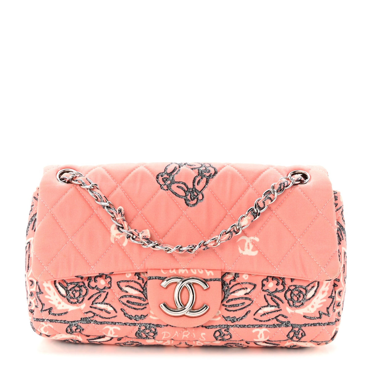 Small Quilted Flap Shoulder Bag - Pink