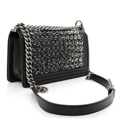 Medium Calfskin Flap Shoulder Bag - Black