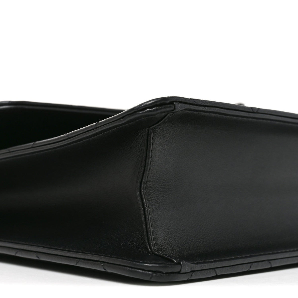 Quilted Lambskin Satchel Bag - Black