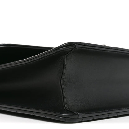 Quilted Lambskin Satchel Bag - Black