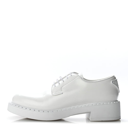 Spazzolato Calzature Donna Triangle Logo 50Mm Derby Loafers White Whit