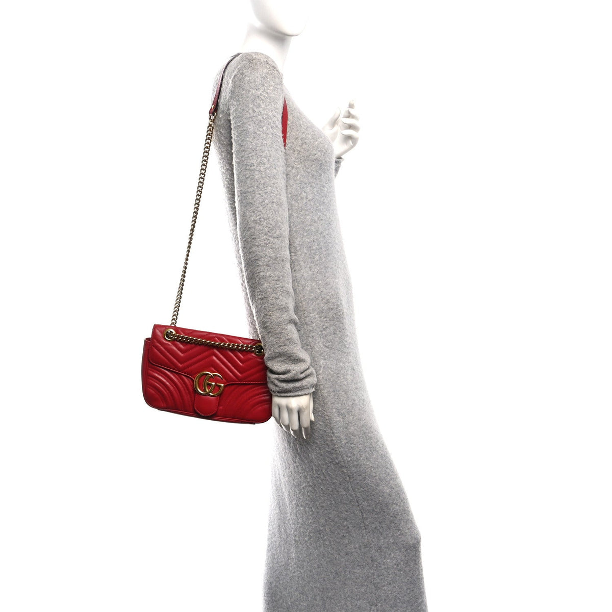 Small Calfskin Shoulder Bag - Red