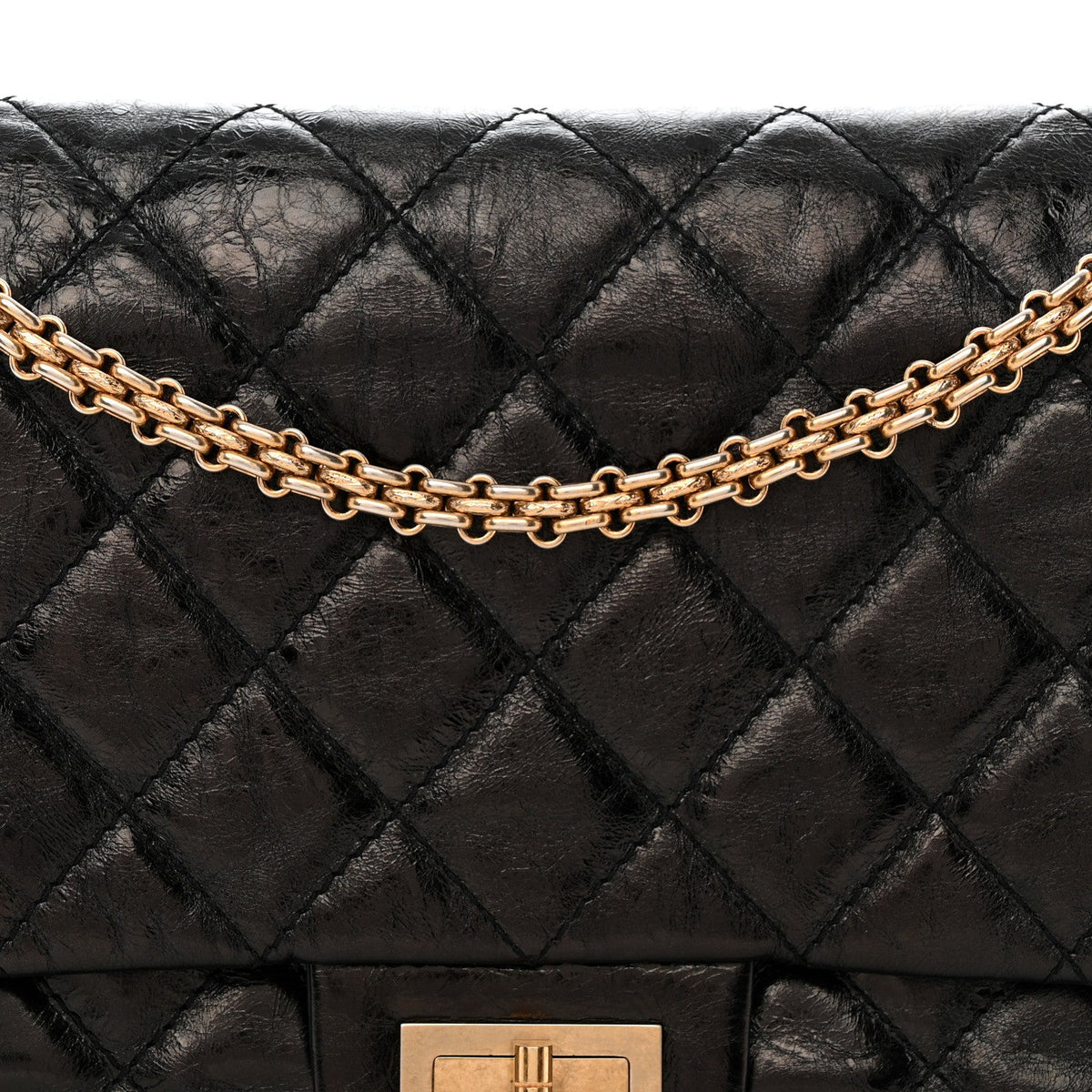 Quilted Calfskin Flap Shoulder Bag - Black