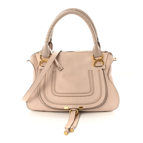 Medium Calfskin Satchel Bag - White