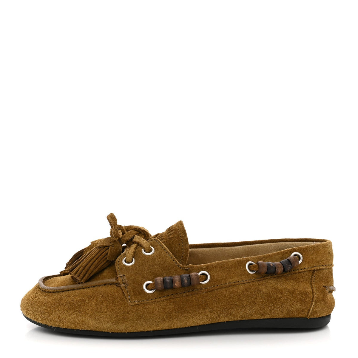 Miu Miusuede Tassel Loafers Olive Green