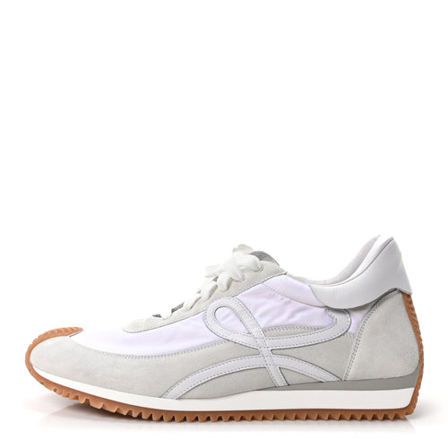 Loewenylon Suede Flow Retro Runner Sneakers White
