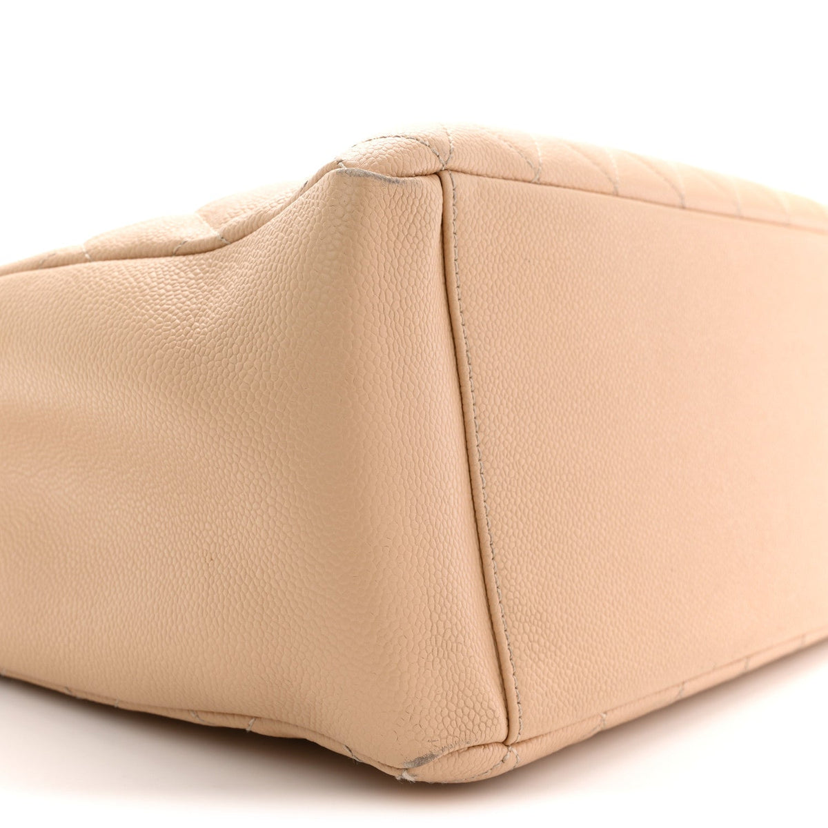 Quilted Caviar Tote Bag - Beige