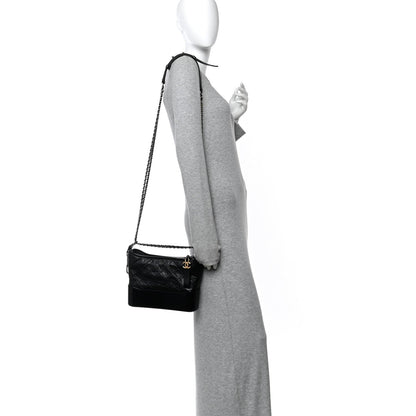 Medium Quilted Calfskin Hobo Bag - Black