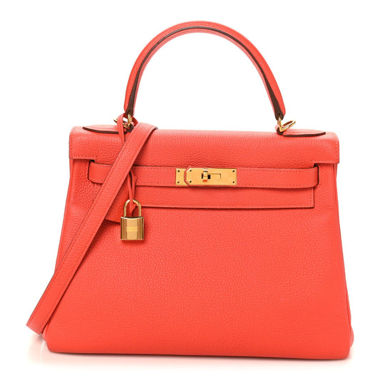 Togo Kelly Retourne 28 Capucine Handbag