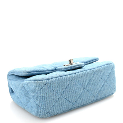 Mini Quilted Flap Shoulder Bag - Blue