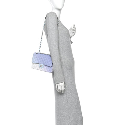Medium Quilted Lambskin Flap Shoulder Bag - Light Blue