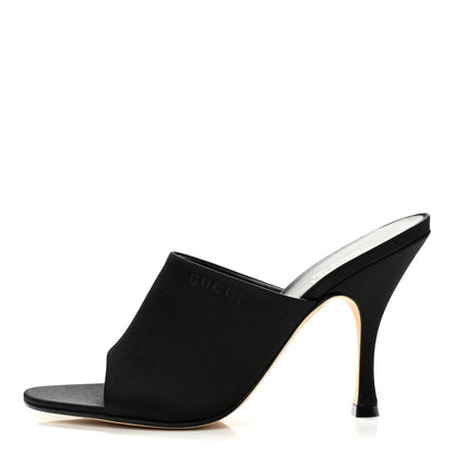 Gucci Raso Seta Logo Sandal 10.2cm Women's Pumps Black