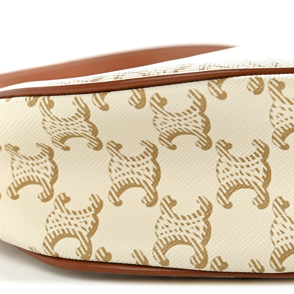 Calfskin Canvas Shoulder Bag - White