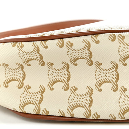 Calfskin Canvas Shoulder Bag - White