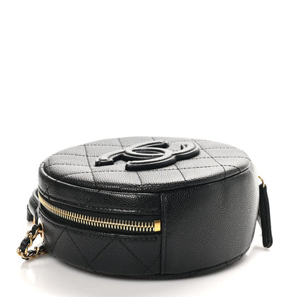 Small Quilted Caviar Handbag - Black