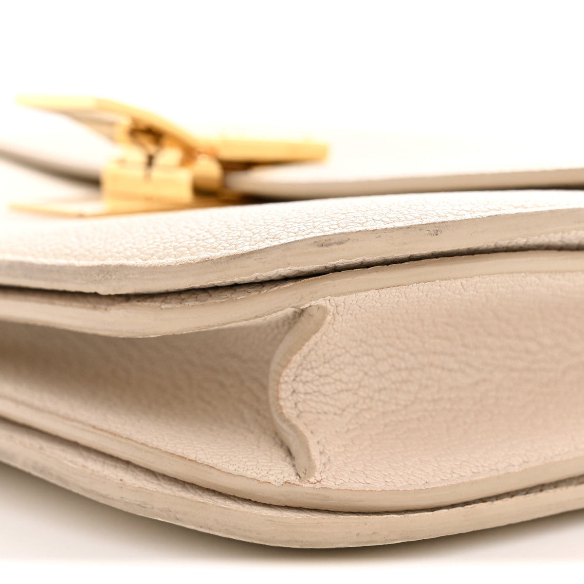 Medium Goatskin Flap Shoulder Bag - White