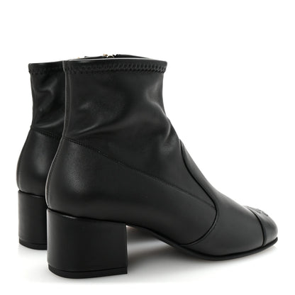 Chanel Stretch Lambskin Cap Toe CC Women's Boots