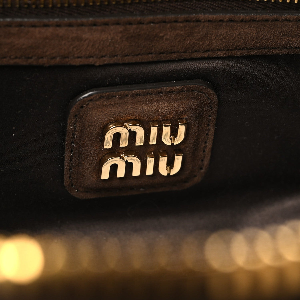 Large Suede Handbag - Brown