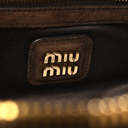 Large Suede Handbag - Brown