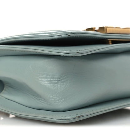 Mini Lambskin Flap Shoulder Bag - Light Blue
