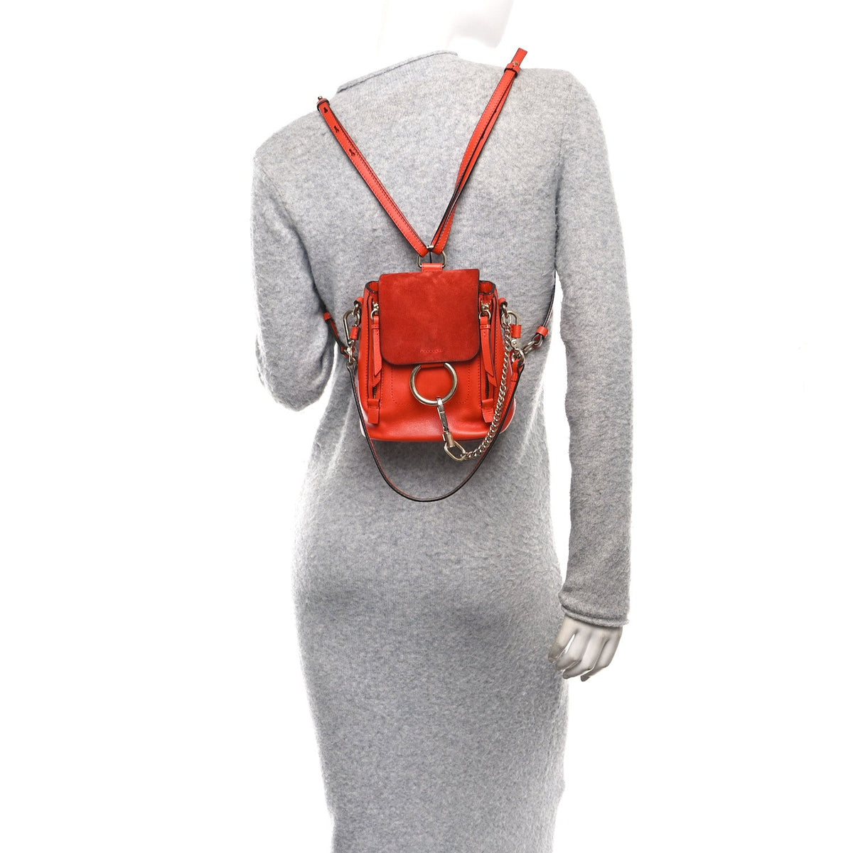 Mini Calfskin Suede Backpack - Red