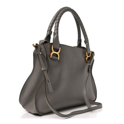 Small Calfskin Satchel Bag - Grey