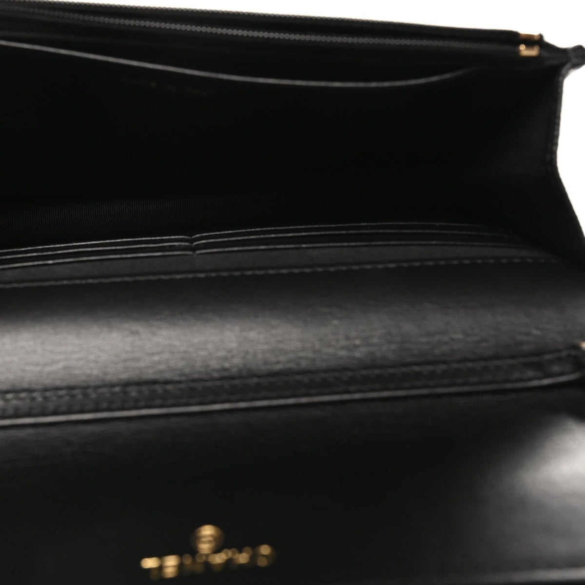 Quilted Caviar Wallet Bag - Black