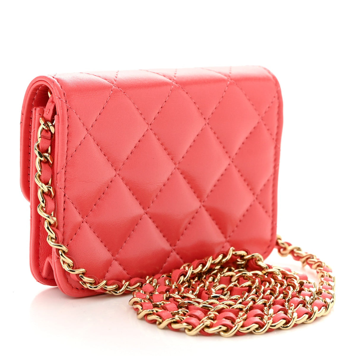 Quilted Lambskin Handbag - Pink