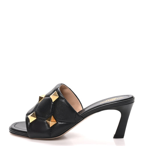 Garavaninappa Quilted Roman Stud 65Mm Slide Sandals Black