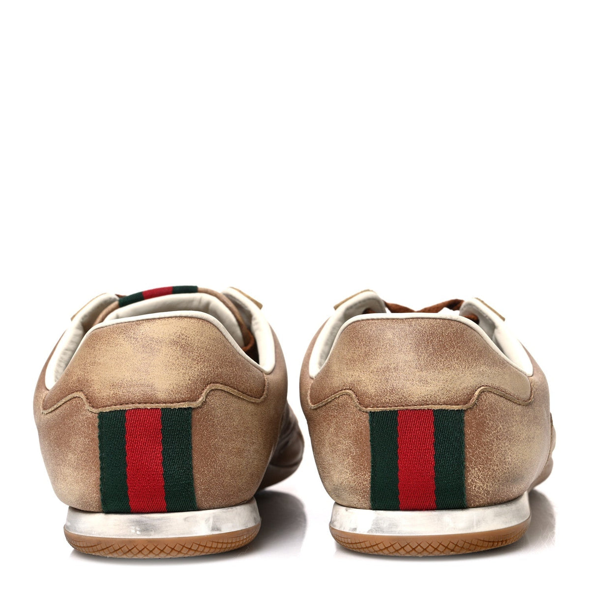 Gucci Monogram Suede Web Men's Shift Sneakers 9.5 Beige Brown
