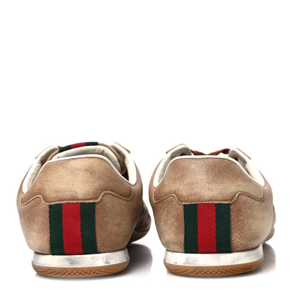 Gucci Monogram Suede Web Men's Shift Sneakers 9.5 Beige Brown