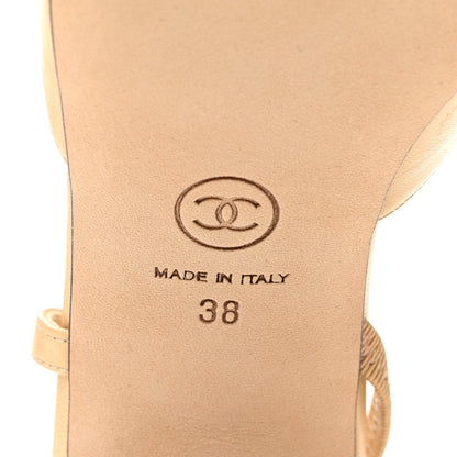 Chanel Goatskin Grosgrain CC Cap Toe Women's Slingback Pumps