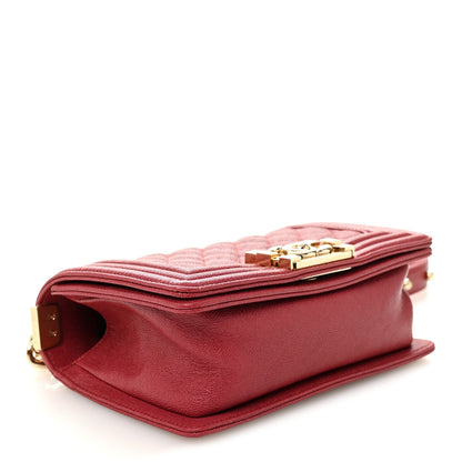 Small Quilted Caviar Flap Shoulder Bag - Pink