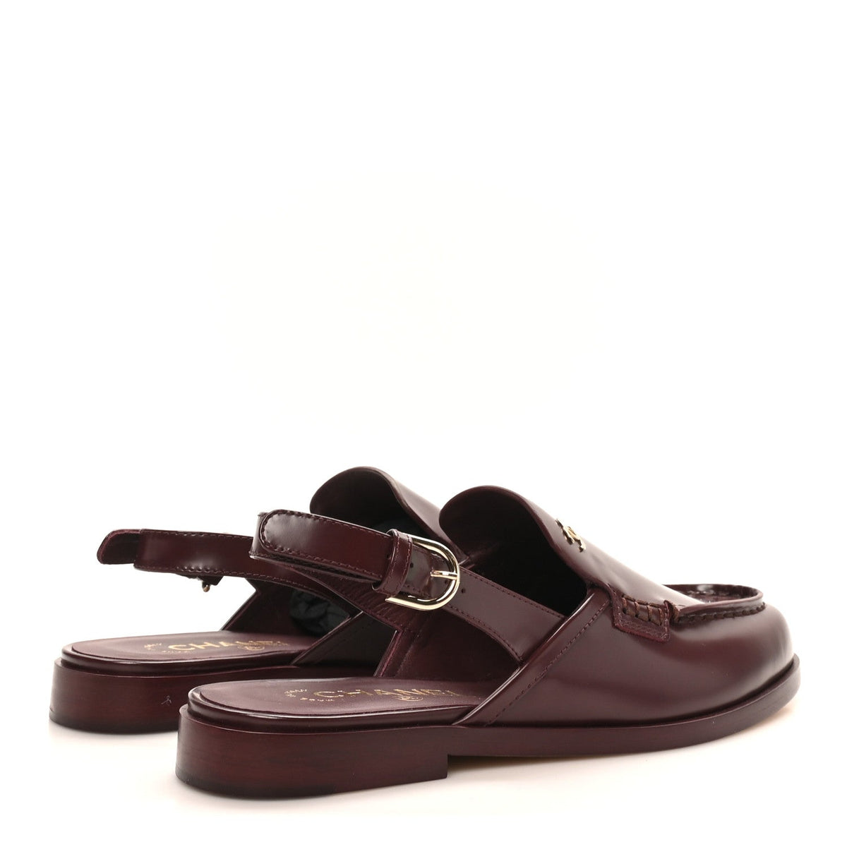 Chanel Shiny Calfskin Slingback CC Women's Loafers