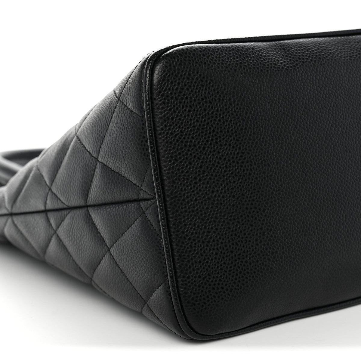 Quilted Caviar Tote Bag - Black
