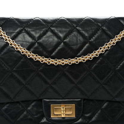 Quilted Calfskin Flap Shoulder Bag - Black