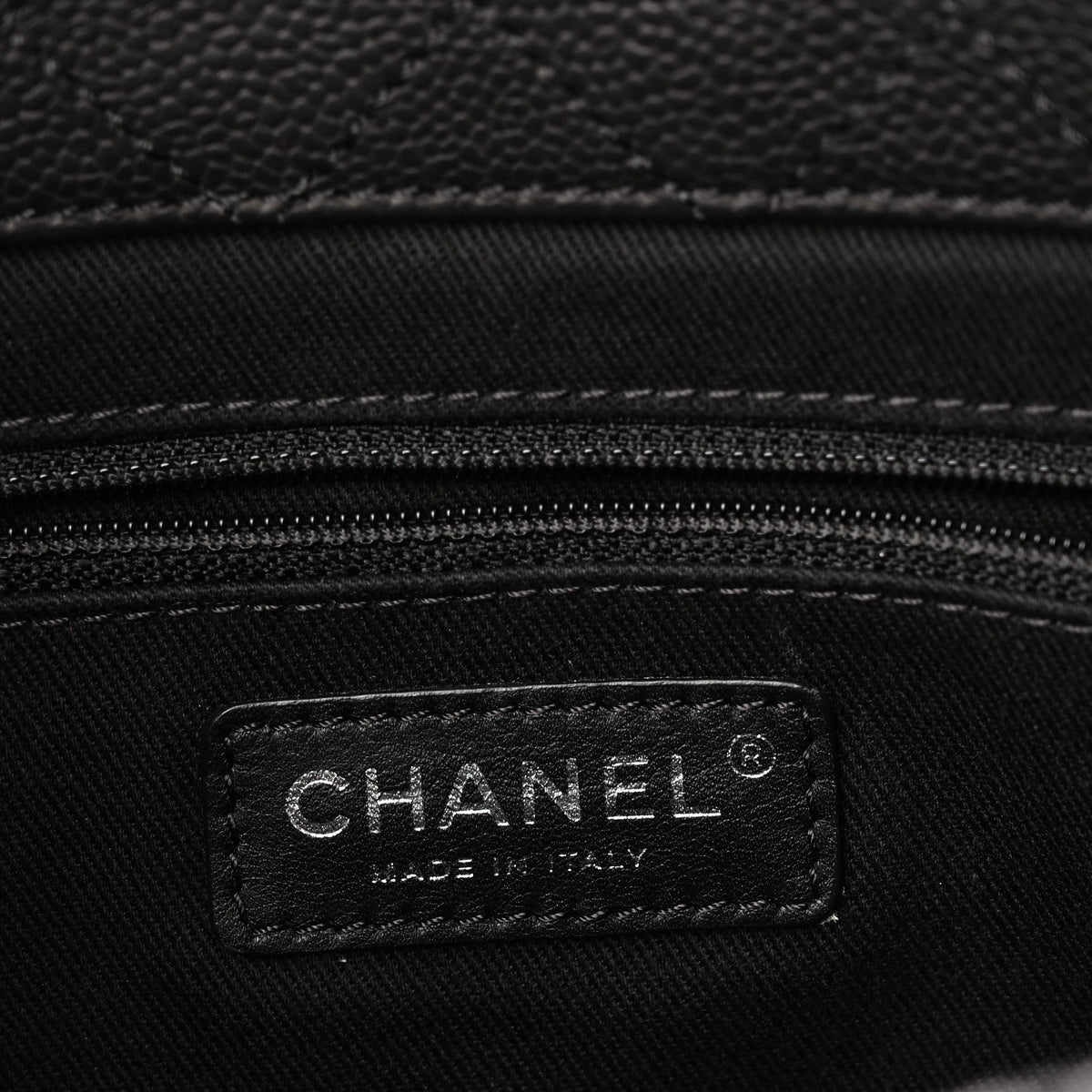 Quilted Caviar Tote Bag - Black