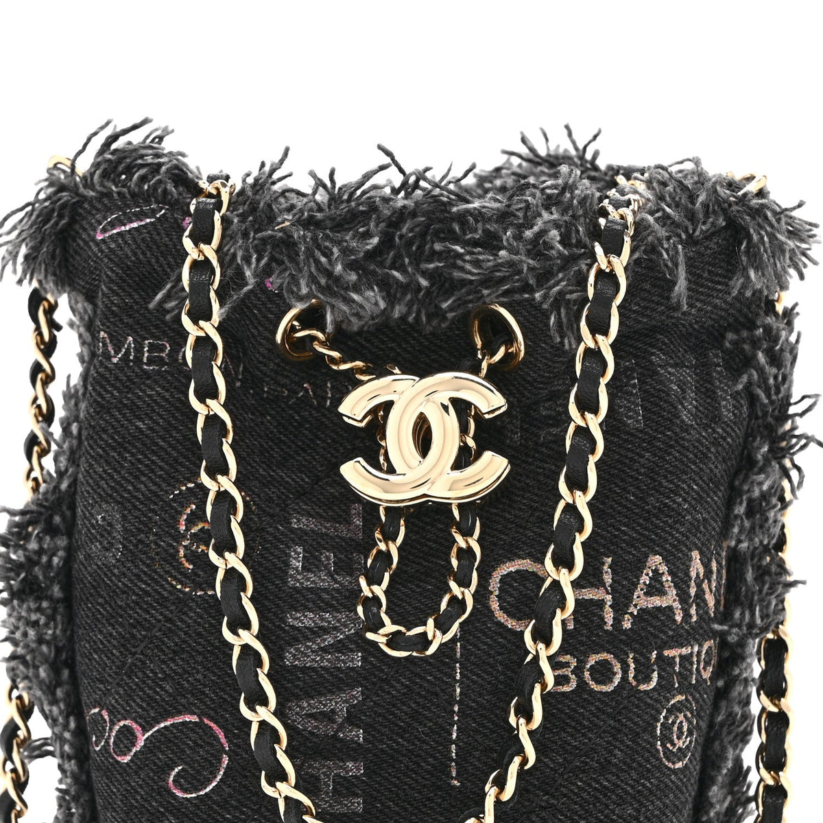 Mini Quilted Bucket Bag - Black
