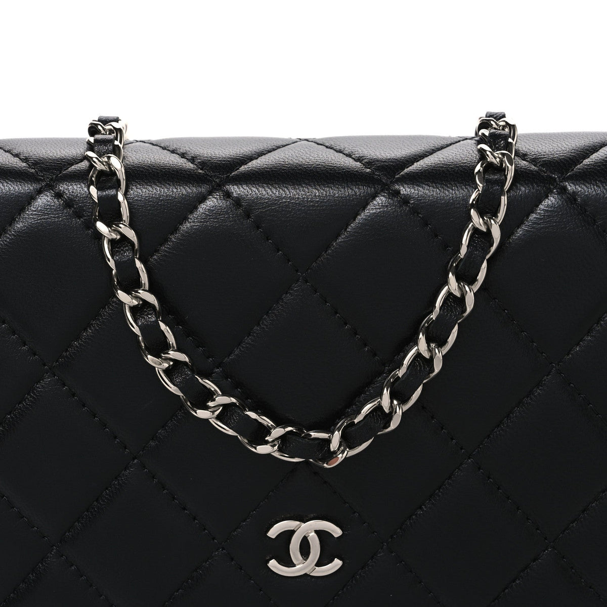 Quilted Lambskin Wallet Bag - Black